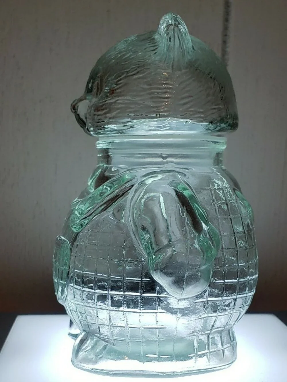 Vintage Glass Bear, Lidded Jar